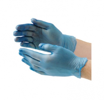 Blue Vinyl Powdered Gloves